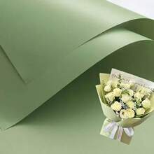 1pack/20pcs Solid Color Waterproof Wrapping Paper For Flower Bouquets, Matte Finish Elegant Paper For Wrapping Flowers - Olive Green - View 7