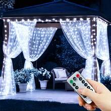 Đèn rèm USB điều khiển từ xa, dây đèn LED 8 chế độ chiếu sáng cho sinh nhật, đám cưới, tiệc, cửa sổ, tường nền, năm mới, Giáng sinh, Valentine, trang trí không khí - Dây đèn rèm USB - Xem 12