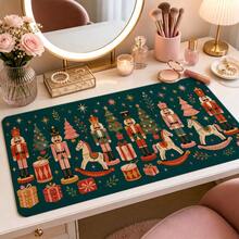 Retro Nutcracker Large Mouse Pad, Christmas Gaming Desk Mat, Extended Keyboard Pad , Polyester Surface With Rubber Base For Office, Home Computer Setup, Holiday Decor And Gamer Gifts 3 Sizes Available - View 1
