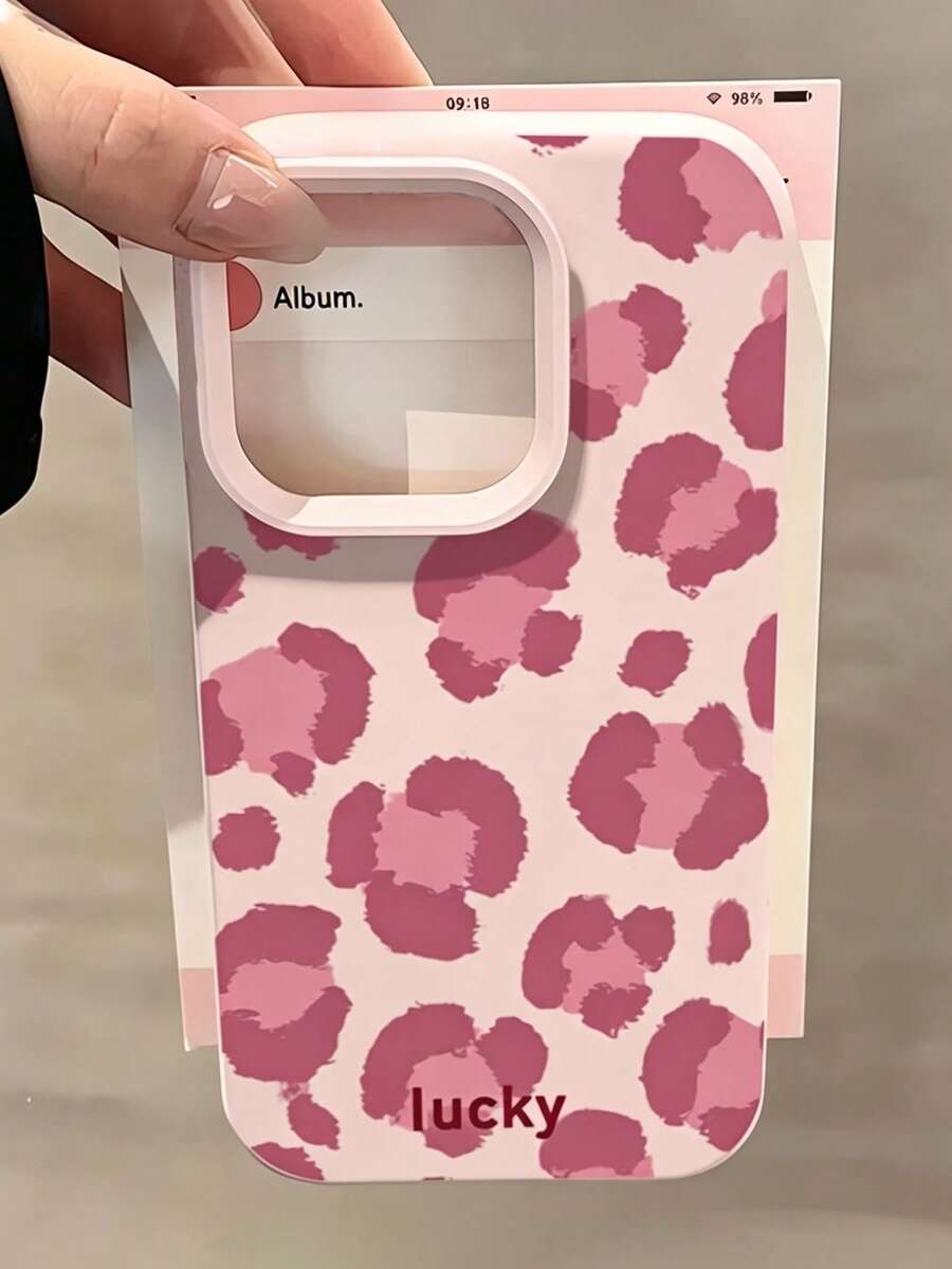 Fashionable Personalized Sweet & Spicy Pink Colorblock Asymmetrical Wavy Phone Case, Anti-Drop Matte Soft Touch Rice Texture Shell, Suitable For IPhone17/17Pro/17ProMax/16/16Pro/16ProMax/15/15Pro/15ProMax/14/13/12/11 Protective Cover, Christmas Gift New Year Gift Halloween Gift For Friends, Family - Pink - View 1