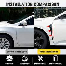2pcs Universal ABS Plastic Car Side Fender Vent Stickers, Black Exterior Decorative Trim For Cars And Motorcycles, Easy Installation - Multiple Styles - View 2