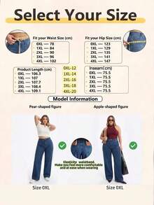 Plus Size Women's Loose Fit Long Denim Jeans With Washed Pockets, Non-Stretch Casual Everyday Autumn Wear - Baby Blue - View 4