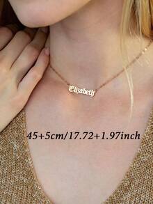 1PC Old English Name Necklace Exquisite Gothic Nameplate Necklace Vintage Letter Pendant Necklace Customized Jewelry Daughter Gift Personalized Name Necklace Birthday Gift Anniversary Gift Christmas, Halloween Gift - Multicolor 2 - View 4