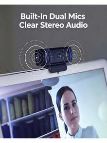 Logitech C920E HD Webcam, High-Definition Computer Camera For Live Streaming And Online Classes, Auto-Focus With Beauty Mode, Built-In Microphone For Video Conferencing And Remote Work, Compatible With Win/Mac - View 3
