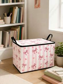 Covered Storage Box, Foldable Storage Box, Storage Box, Book Organizer, Office Organizer, Under Bed Storage, Suitable For Work, School, Dormitory Storage, Back To School Season, Dormitory Essentials, Christmas Gifts, Holiday Souvenirs, - Multicolor - View 2