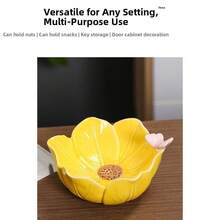 Tulip Shape Flower Jewelry Tray Solid Ceramic Jewelry Holder Organizer Elegance Petal Design Trinket Tray Table Decoration - Multicolor - View 10