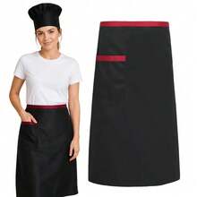 Unisex Chef Uniform With Pocket Half Apron, Multiple Styles Workwear Suitable For Home Cooking, Restaurant, Bakery, Cafe - 1Pc - View 4