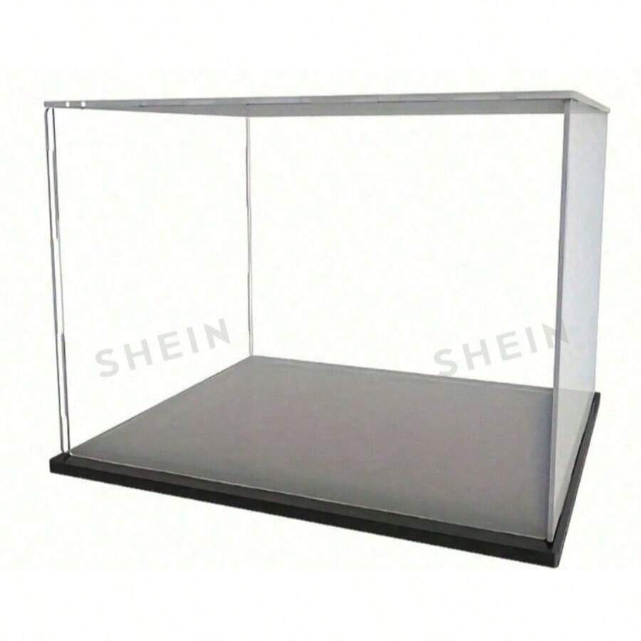 1pc Acrylic Display Box, Multiple Sizes Available, Plastic Assembly, Dust-Proof Display Case, Matte Black Base, Suitable For Displaying Figurines, Collectibles, Statues, Models And More - A - View 1