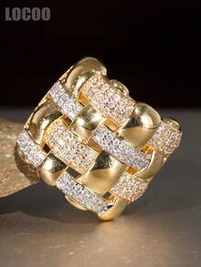 1pc Fashion Cubic Zirconia Ring For Women, Wedding Engagement Party Jewelry, Valentine's Day Gift - 1# - View 6