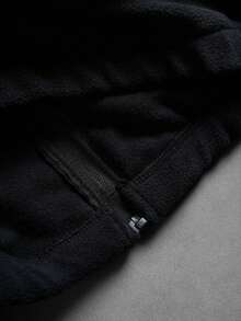 American Vintage Black & Gray Colorblock Fleece Jacket With Turn-Down Collar - Black - View 4