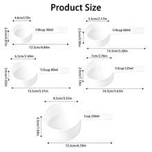 8pcs White Measuring Cups + White Scraper, Multi-Functional Baking Auxiliary Tools, White Plastic Hanging Measuring Spoon Flat Scraper, Serrated Shape Scraper, Curved Dough Cutter, Flour, Nuts, Milk Powder, Powdered Sugar Quantitative Measuring Cup, Cake Frosting Spatula, Dough Divider Scraper, Essential Baking Kitchen Tool Set - View 11