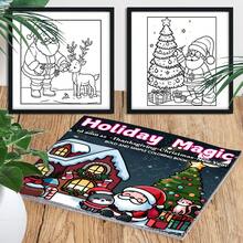 1pc/3pcs Adult Stress Relief Coloring Book | Christmas Holiday Thanksgiving Fantasy Gnome Theme, 7.87 Inch Square, Large Pattern Relaxing Stress Relief Coloring Book - A - View 7
