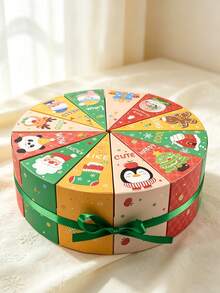 Christmas Advent Calendar Gift Box Fillers, Triangle Hollow Advent Calendar Gift Box, Small Ornament Gift Box - With Ribbon And Number Stickers, Surprise Party Packaging Box, Suitable For Christmas - Multicolor - View 3
