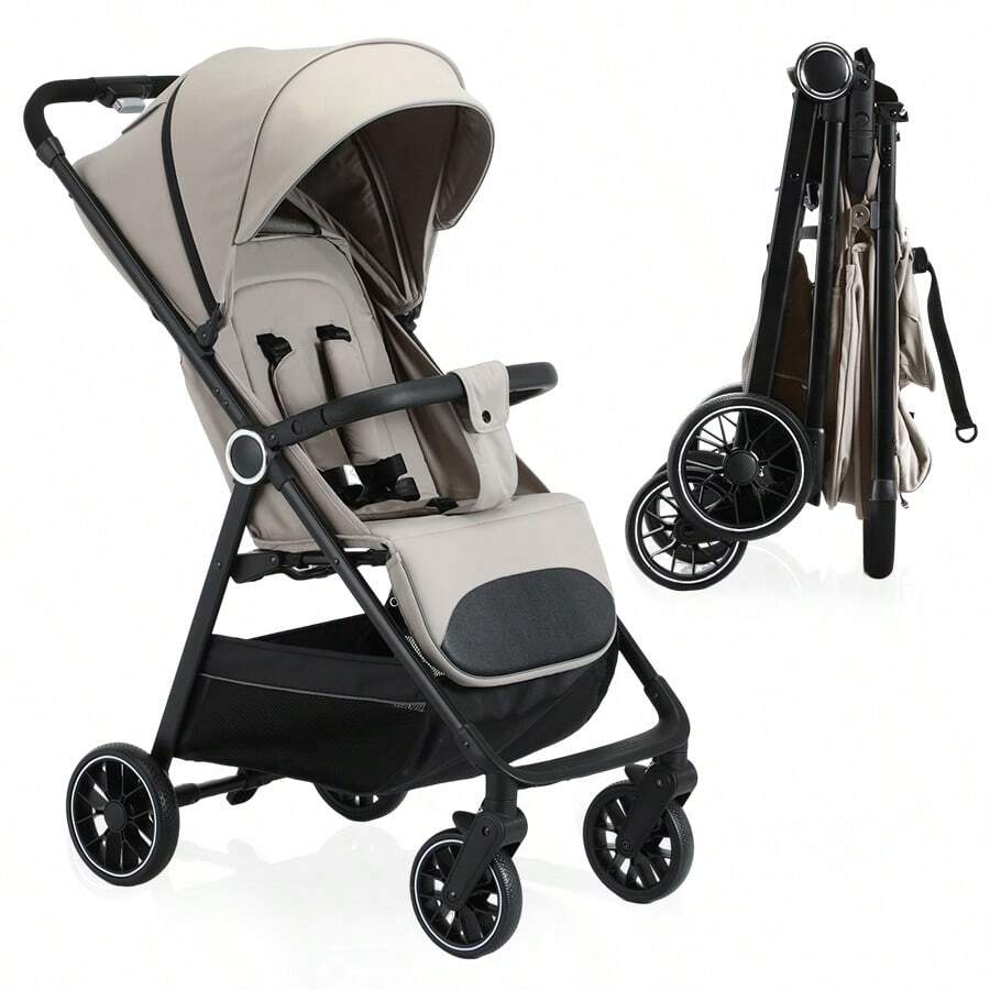 Lightweight, Foldable Stroller, One-Touch Series, Adjustable Backrest, Wide Sun Canopy, Breathable Mesh Fabric, Easy To Carry, Ideal For Travel