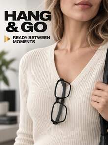 Blue Light Blocking Glasses, Anti-Fatigue, Ultra-Lightweight Material, Comfortable To Wear, Look Great Without Makeup, Fashionable, No Nose Bridge Pressure For Long-Term Wear, Suitable For Long-Term Office And Outdoor Use - Black-framed Glasses - View 6