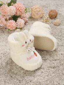 Sepatu Bot Bayi Hangat Motif Kartun untuk Bayi Usia 0-1 Tahun, Model Musim Dingin Terbaru - Putih - View 5