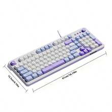 EWEADN Wired Keyboard, Full-Size Layout With Number Pad, Rainbow Backlit Keys, Ergonomic Design, Multifunctional Media Knob, Ball-Top Keycaps, Stylish Green & Blue Color Options, Comfortable Typing For PC, Laptop, Desktop, Office & Gaming - View 9