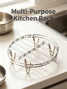 Multi-Purpose Kitchen Steaming Rack, Heat Resistant Pot Stand, Round Cooking Rack For Steaming Buns, Air Fryer & Pot Use,Round Multi Functional Cooking Rack, Heat Resistant Steaming Stand, Kitchen Accessory For Steaming Food & Pot Heat Insulation - Multicolor - View 4