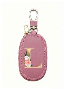Unisex Multi-Function Key Pouch, With Gold 26 Letters A-Z Pattern, Zipper Key Storage Bag, Bohemian Floral Pattern Design, PU Faux Leather Organizer Bag, Zipper Pocket, Car Key Storage Bag, Car Key Ring, Portable Compact Key Pouch, Minimalist Design, Travel Accessory, Elegant Jewelry, Suitable For Home, Office, Travel, Car, Suitable For Men And Women, Ideal Gift For Friends, Family, Couples, Anniversary, Birthday, Wedding, Mother's Day - Multicolor - View 21