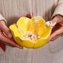 Tulip Shape Flower Jewelry Tray Solid Ceramic Jewelry Holder Organizer Elegance Petal Design Trinket Tray Table Decoration - Multicolor - View 8
