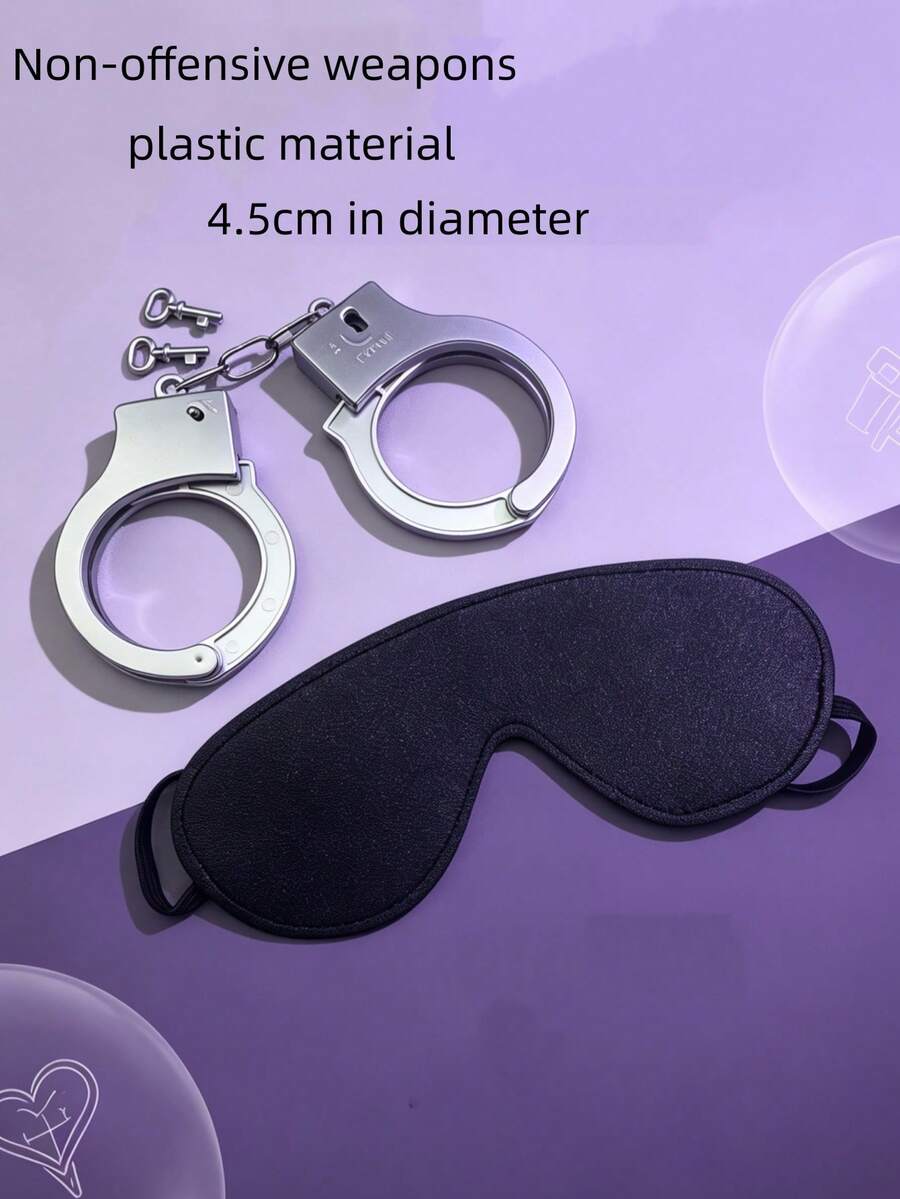 2 buah Borgol Plastik Perak + Masker Mata Hitam, Cocok untuk Kostum Halloween dan Pesta, Tahan Lama, Dapat Digunakan untuk Permainan Peran dan Pertunjukan (Bukan Produk Militer atau Penegak Hukum) - MultiWarna - View 1
