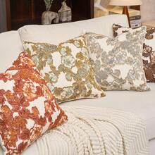 1 pièce Nouvelle taie d'oreiller de luxe marron café vintage à motif floral sans insert d'oreiller, housse de coussin en chenille style ferme + franges, housse de coussin style campagnard français, taie d'oreiller style pastoral neutre, décoration d'intérieur convenant pour la maison, le canapé, le lit, la chambre, le salon, le café, la salle d'exposition, la décoration, les occasions quotidiennes et les fêtes, convenant pour toutes les saisons - Marron - Voir 11