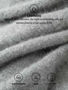 HEYMINI 100% Cashmere Women's Comfortable Grey V-Neck Knit Cardigan, Slimming Long Sleeve Sweater For Commuting, Suitable For Autumn/Winter - Grey - View 4