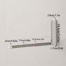 2pcs Expandable Wall-Mounted Clothes Hanger Storage Hooks, No-Drill Telescopic Wall Rack For Home Drying And Storage - A - View 5