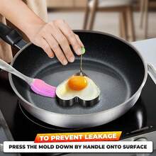 Breakfast Sandwich Egg Ring Mold, Stainless Steel Egg Molds, Suitable For Flat Pan, Heart, Flower, Star, Round Pancake Mold Set - Multicolor - View 8