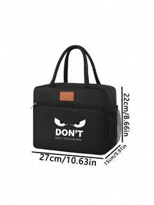 1 Pc, Don't Touch My Bag Pattern Printed Handbag, Large Capacity Handheld Bag, Suitable For Office Workers And Travel - one-size - View 12