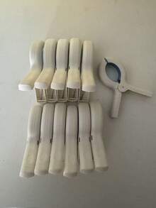 6/12 buah Klip Handuk Pantai, Jepit Pakaian Plastik Tahan Beban Berat, Klip Pengering Selimut, Jepit Pakaian Tahan Angin, Perlengkapan Rumah Tangga - Putih dan kuning - View 21