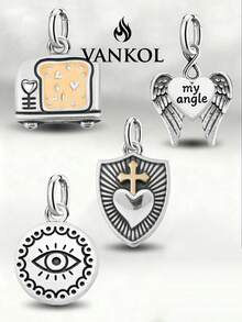 1pc Minimalist Unique Sacred Heart Shield Pendant, Charming DIY Pendant, Exquisite Jewelry Gift, Suitable For Women Or Men - Set 4 - View 1