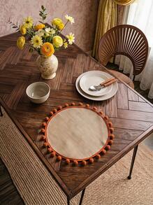 Cirelle 1pc Pom Pom Decor Table Runner, Modern Fabric Kitchen Table Runner For Kitchen Dining Table - Multicolor - View 15