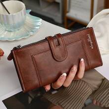 Women's Long Wallet, Fashionable Minimalist Magnetic Closure Wallet, Multi-Card Slot Zipper Clutch, Suitable For Daily Use, Perfect For Holiday Gifts - Multicolor - View 9