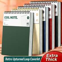 1/2pcs A5 Hardcover Notebook, Flip-Over Vintage Spiral Binding, 80g Thick Paper, Lined Pages, Suitable For Office Records, Study Notes And Daily Writing, Holiday Gift - Multicolor - View 1