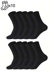 1/5/10/20 Pairs Men's Mid-Calf Socks, Minimalist Black & White Casual Socks For Spring & Autumn, Daily Versatile - Multicolor - View 18