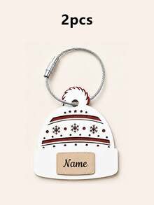 Custom Acrylic Knit Hat Keychain, Personalized Name Keychain Accessories, Bag Charm Key Chain, Customized Keychains, Customizable, Christmas Keychain - Multicolor - View 11
