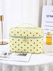 1Pc/Set Polka Dot Print High-Value Cosmetic Bag,Large Capacity PU Skincare Bag Portable Travel Toiletry Bag,Waterproof Makeup Bag For Daily Use - Multicolor - View 15