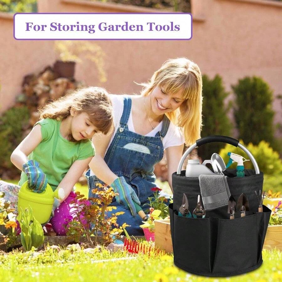 Cleaning Supplies Basket With Soft Handle, Portable Shower Caddy, Gardening Tool Storage Bag, Multi-Functional Bathroom, Garden, Outdoor Garden Storage Basket - A - View 1