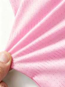 女款網眼透氣長袖春夏修身彈性戶外防曬運動跑步套裝，百搭舒適 - 淺粉色 - 查看 6
