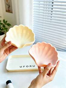 1/2pcs Nordic Style Shell-Shaped Soap Dish,Bathroom Soap Holder,Multi-Functional Cosmetic Jewelry Storage Tray,White Desktop Decor Home Decoration,Bathroom Supplies Storage Tray, Non-Slip Soap Rack, Sink Countertop Storage Minimalist Home Accessories - Multicolor - View 9