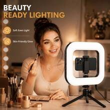 Lampu Ring LED Portabel yang Dapat Diredupkan dengan Klip Ponsel yang Dapat Diatur, Ditenagai USB, 3 Mode Pencahayaan, Cocok untuk Ponsel dan Tablet, Lampu Pengisi Studio untuk Selfie dan Live Streaming, Ideal untuk Pembuat Konten - 1 - View 7