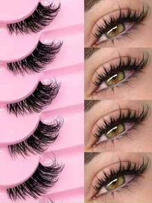 9 Pairs Half False Eyelashes, Natural Cat Eye Effect, Extended Tail, Fluffy & Lightweight, Faux Mink Fur Material, Create Natural Makeup Look, Suitable For Daily Wear, Must-Have For Beauty Bloggers. - View 3