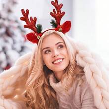 1pc Mixed Hair Christmas Headband Adult Deer Antler Hair Accessory, Suitable For Halloween And Various Holiday Theme Party Costume Props - Multicolor - View 8