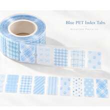Nhãn chỉ mục PET mờ màu cầu vồng 400 cái/cuộn, miếng đánh dấu trang dán có thể tháo rời cho học sinh, sách, sổ kế hoạch, nhãn phân loại - Màu xanh nhạt - Xem 5