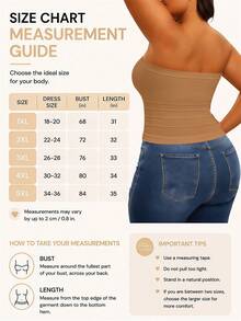 Plus Size Women's Casual Solid Color Fitted Bandeau Top, Versatile Comfortable Breathable Seamless Elegant, Suitable For Daily Wear, Dating, Shopping, Work - Khaki - View 6