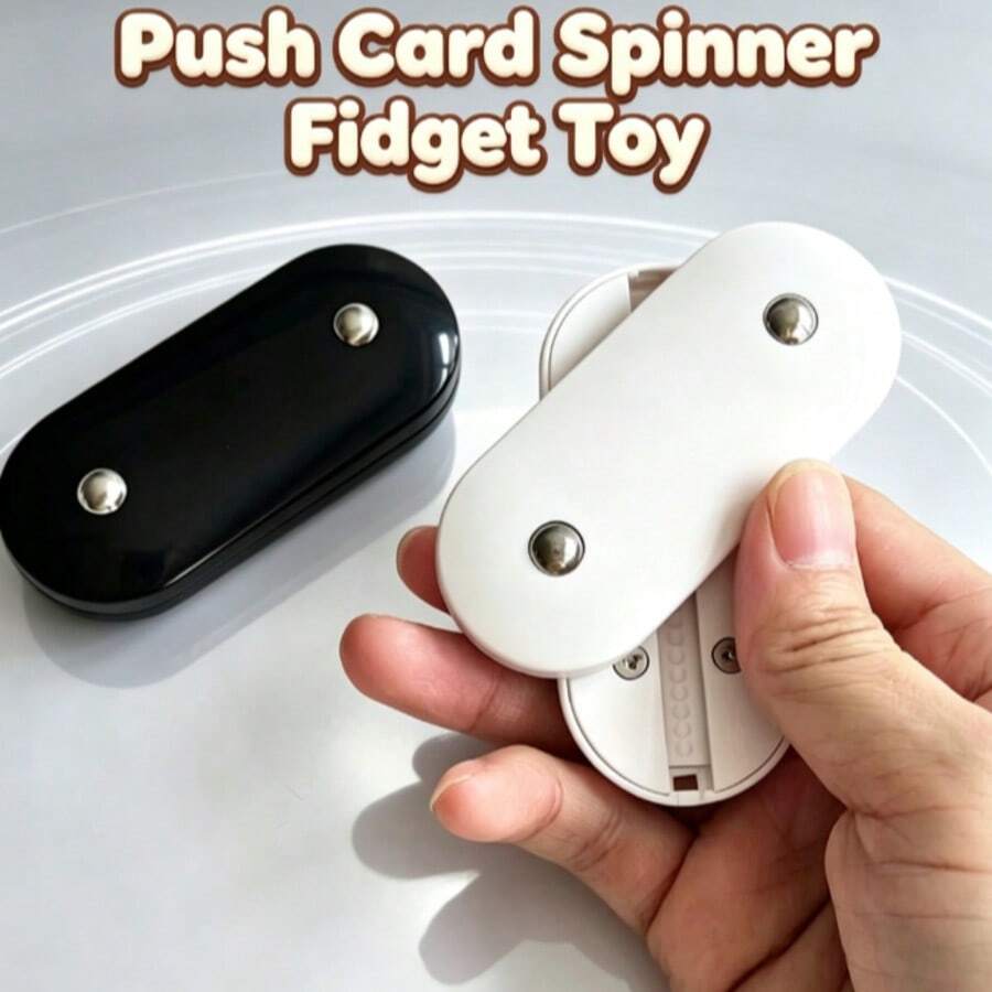 1pc Push-Style Fingertip Fidget Toy, Portable Sliding Finger Spinner Hand Toy Accessory, Pocket-Sized Desktop Ornament