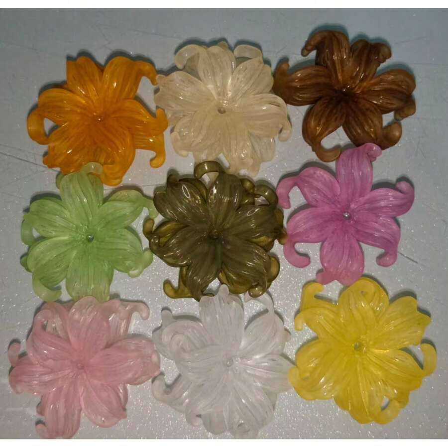 15 pcs Manik Bunga Iris Besar 26 mm, Kerajinan Bunga DIY, Hadiah Kreatif Unik - MultiWarna - View 1
