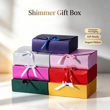 Set Of 5 High‑End Light Lavender Gift Boxes With Lids, 11.5*11.5*5 Cm, Come With Ribbons, For Wedding, Birthday, Party, Christmas, Bridesmaid, Back‑To‑School, Graduation & Valentine's Day Gifts - Multiple Styles - View 2