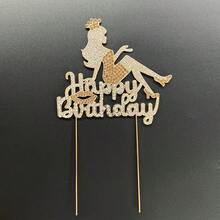 Happy Birthday Crown Queen Women's Rhinestone Cake Topper - Makeup Spa Birthday Party Cake Centerpiece Decoration Gift Sign - Red - View 11
